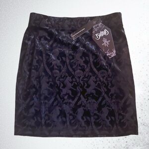 Killstar Doom Duchess Gothic Velvet Mini Skirt NWT